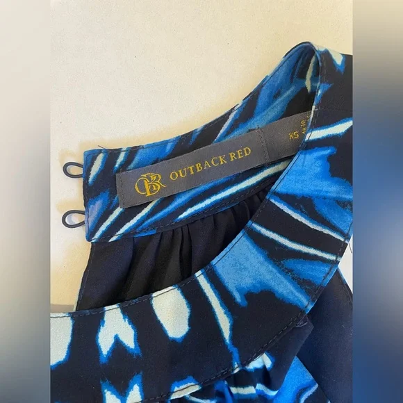 Outback Red (The Limited) maxi halter geometric dress size XS, blue - Picture 4 of 7